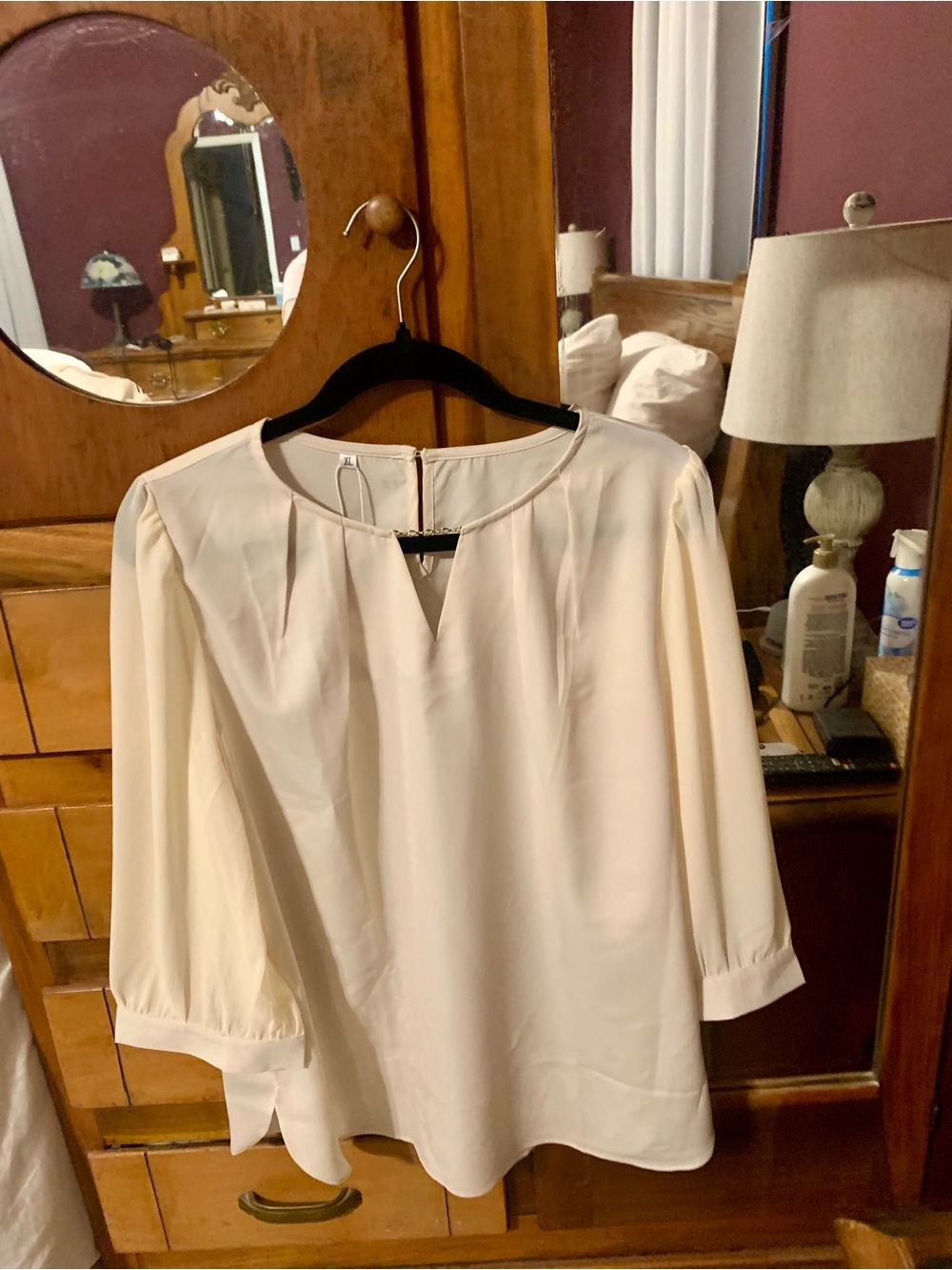 New Egretlac Chiffon Apricot color blouse